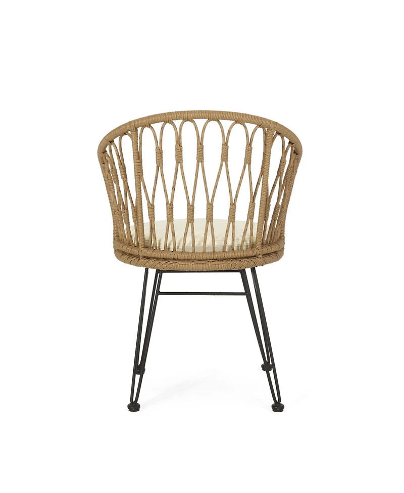 Streamdale Boho Industrial Dining Chair Durable Wicker Design with Hairpin Legs