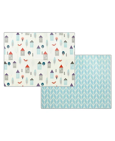 Dream On Me Play Time Reversible & Water-resistant Baby Mat, Cloud Jungle Bear Print