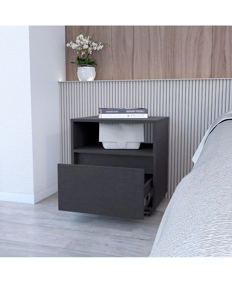 Tech-Integrated 1-Drawer Nightstand for Modern Homes