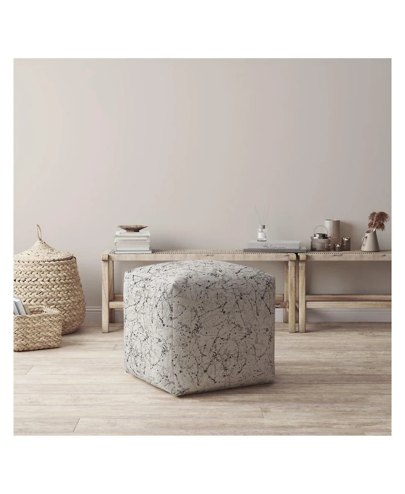 Cotton Abstract Pouf Cover for Living Room and Bedroom Decor