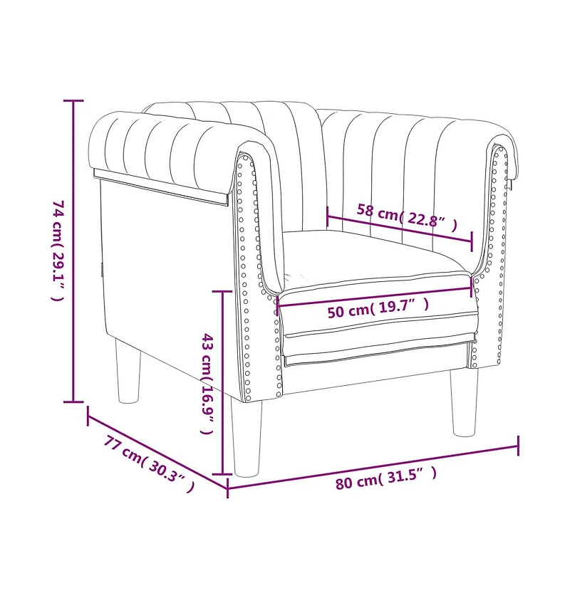 Sofa Chair Black Velvet