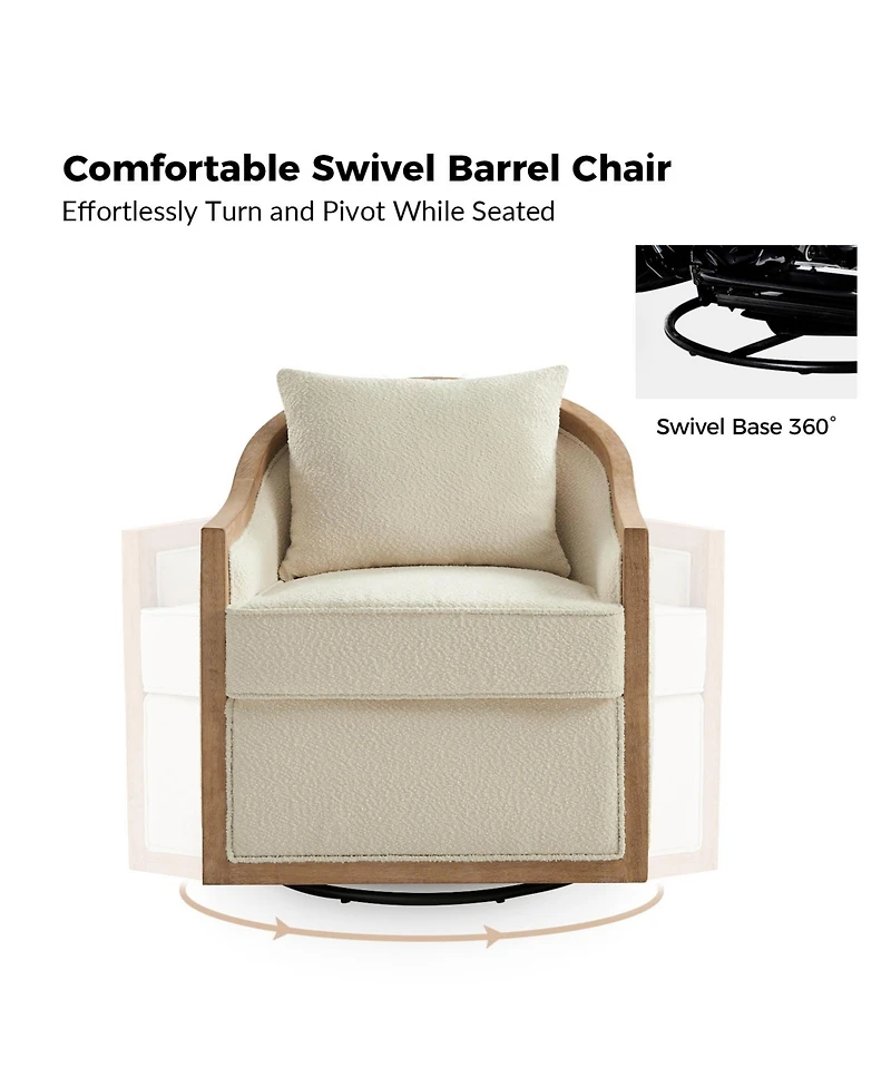 Zacharie Farmhouse Rattan Solid Wood Armchair