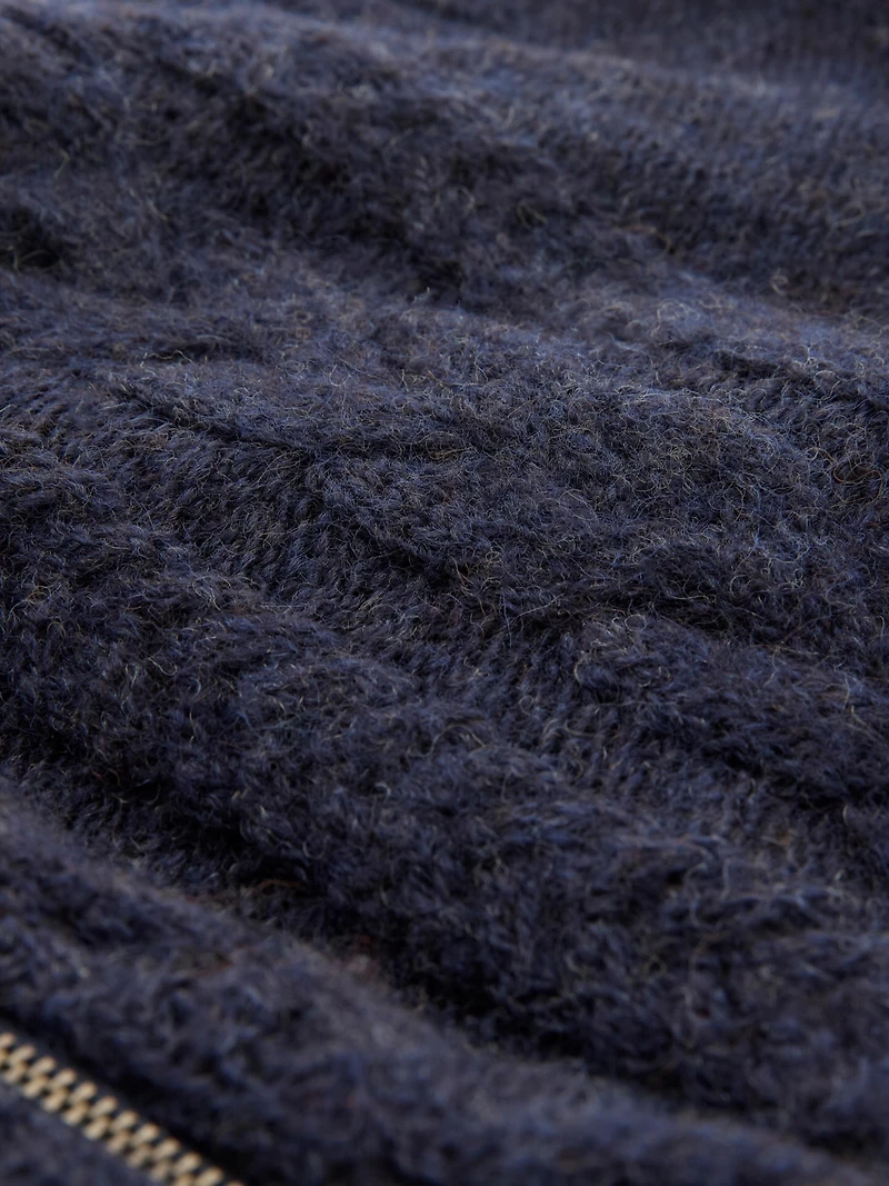 Celtic & Co. Women's British Wool Cable Zip Cardigan