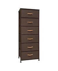 Steel and Fabric Six-Drawer Chest for Bedroom Closet and Home Storage