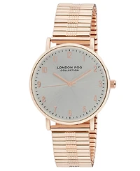 London Fog Unisex Baldwin Rose Gold Link Alloy Watch, 37mm