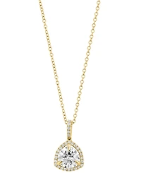Effy Lab Grown Diamond Halo Pendant Necklace (2-1/4 ct. t.w.) in 14k Gold, 17" + 1" extender