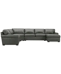 Radley Roll Arm 152" -Pc. Leather Wedge Corner Chaise Sectional