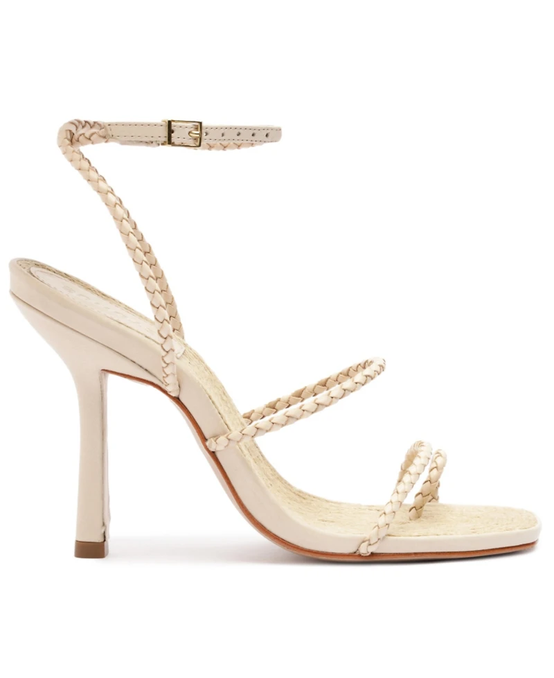 Schutz Women's Kaya Straw Stiletto Heel Sandals