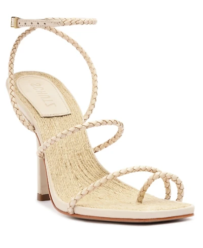 Schutz Women's Kaya Straw Stiletto Heel Sandals