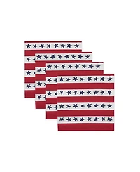 Tableau Stars and Stripes Americana Set of 4 Napkins, 8.25" x 8.25"