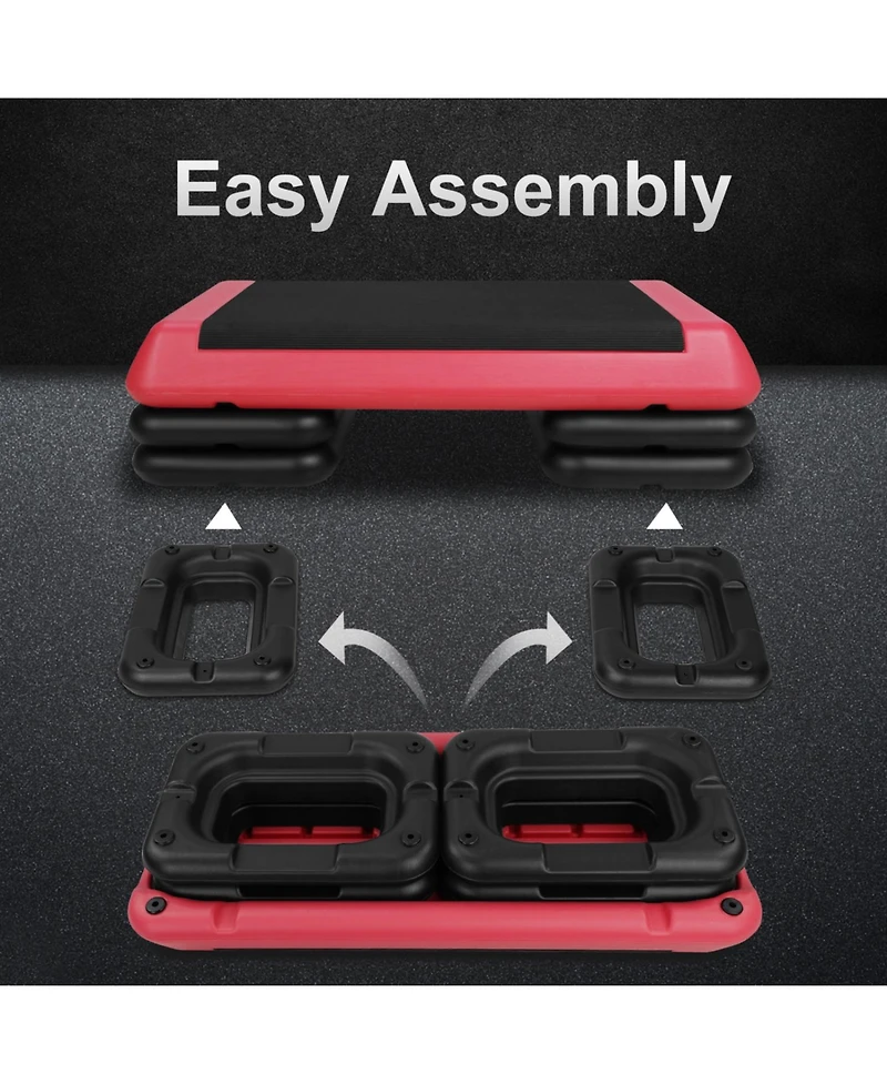 Streamdale Red Adjustable Aerobic Stepper with Risers