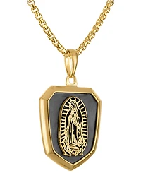 Bulova Men's Our Lady of Guadalupe Two-Tone Sterling Silver Pendant Necklace, 24" + 2" extender