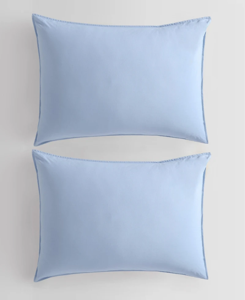 Calvin Klein Washed Percale Cotton Solid 3 Piece Comforter Set