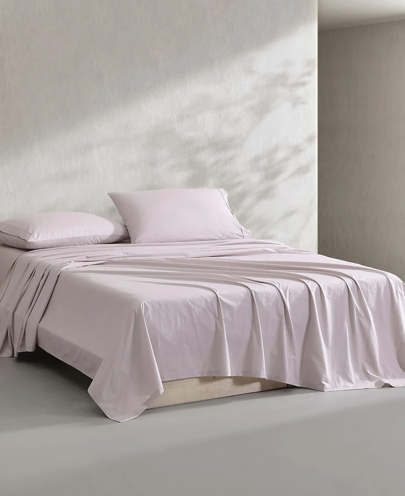 Closeout! Calvin Klein Washed Cotton Percale 4-Pc. Sheet Set