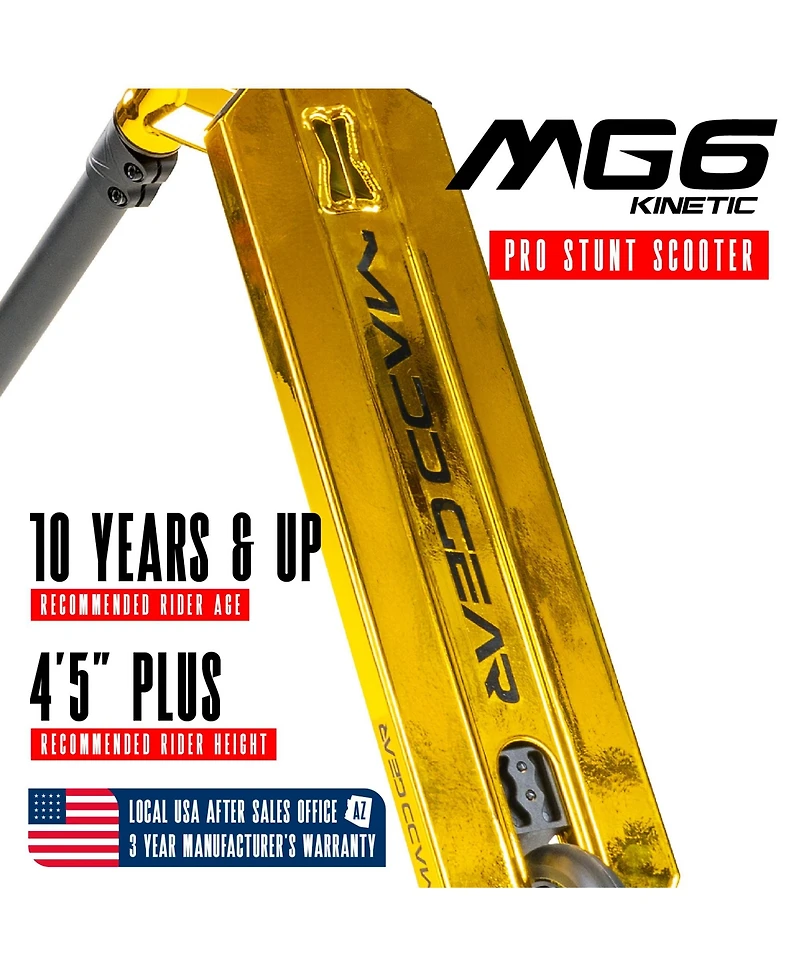 Pro Complete Stunt Scooter for Teens and Adults Ages 8 - 12 – Lightweight Durable Trick Scooter – Madd Gear MG6