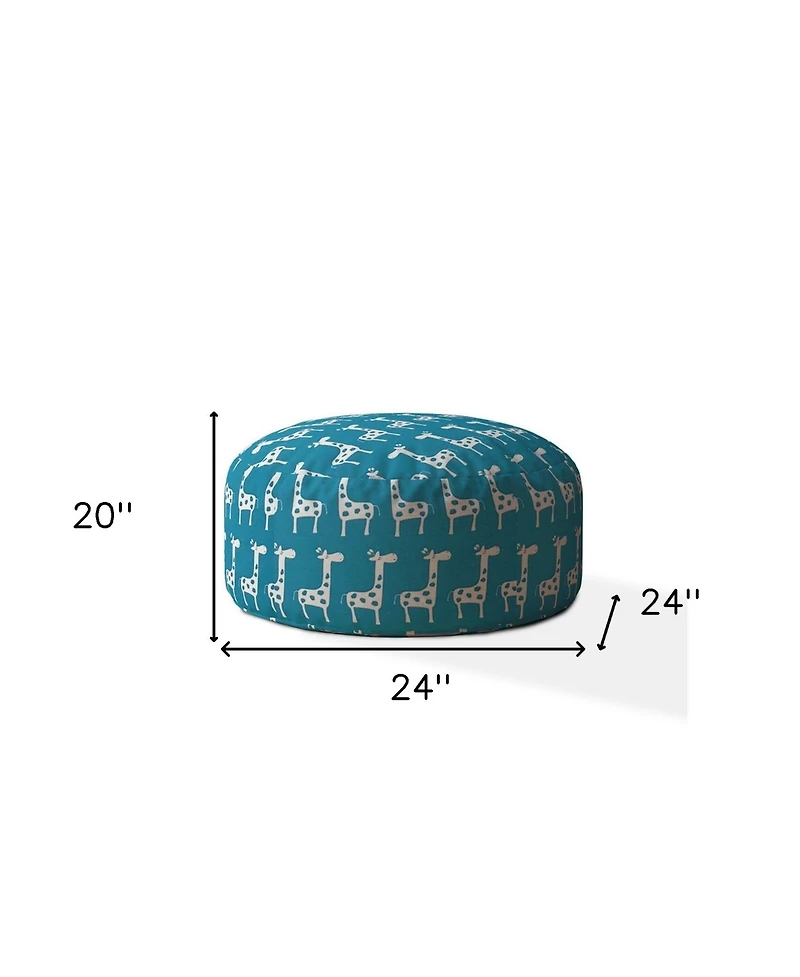 Round Cotton Giraffe Pouf Ottoman – Fun and Versatile Accent