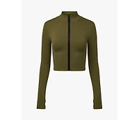WeWoreWhat Women's Cropped Active Zip-up Jacket