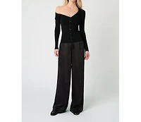 WeWoreWhat Women's Silky Trouser Pant