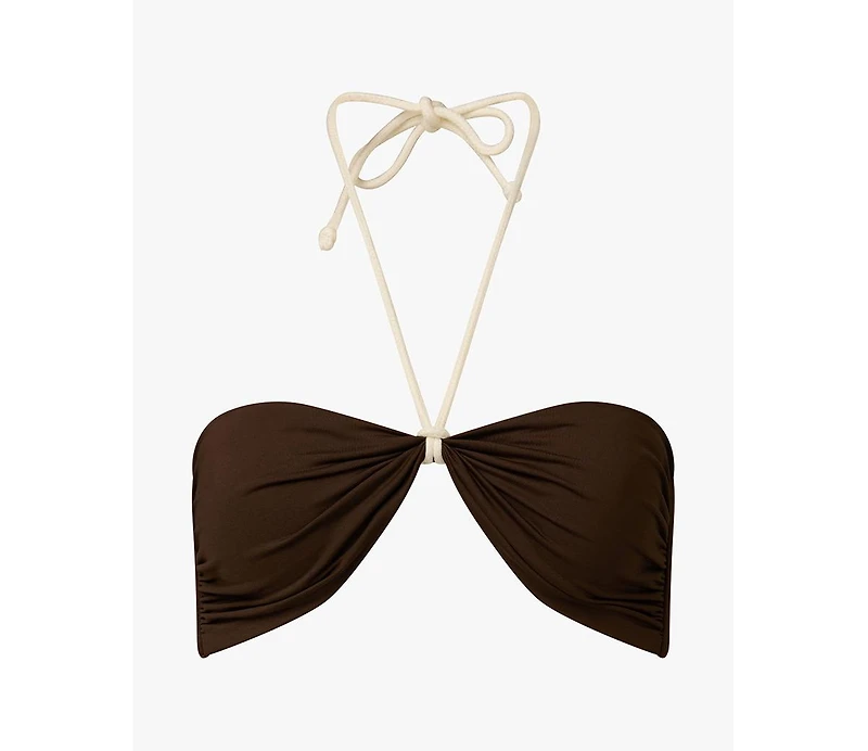 WeWoreWhat Women's Rope Tie Halter Bikini Top