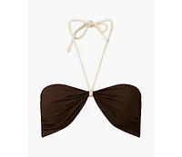 WeWoreWhat Women's Rope Tie Halter Bikini Top
