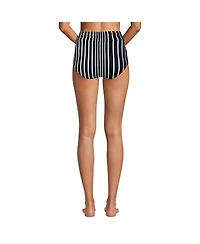 Lands' End Women's Ruched High Waisted Full Coverage Bikini Bottoms