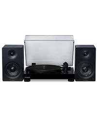 Fluance RT81 Elite High Fidelity Vinyl Turntable (White) with Ai41 Powered 5" Stereo Bookshelf Speakers (White Walnut), Diamond Stylus, Belt Driv