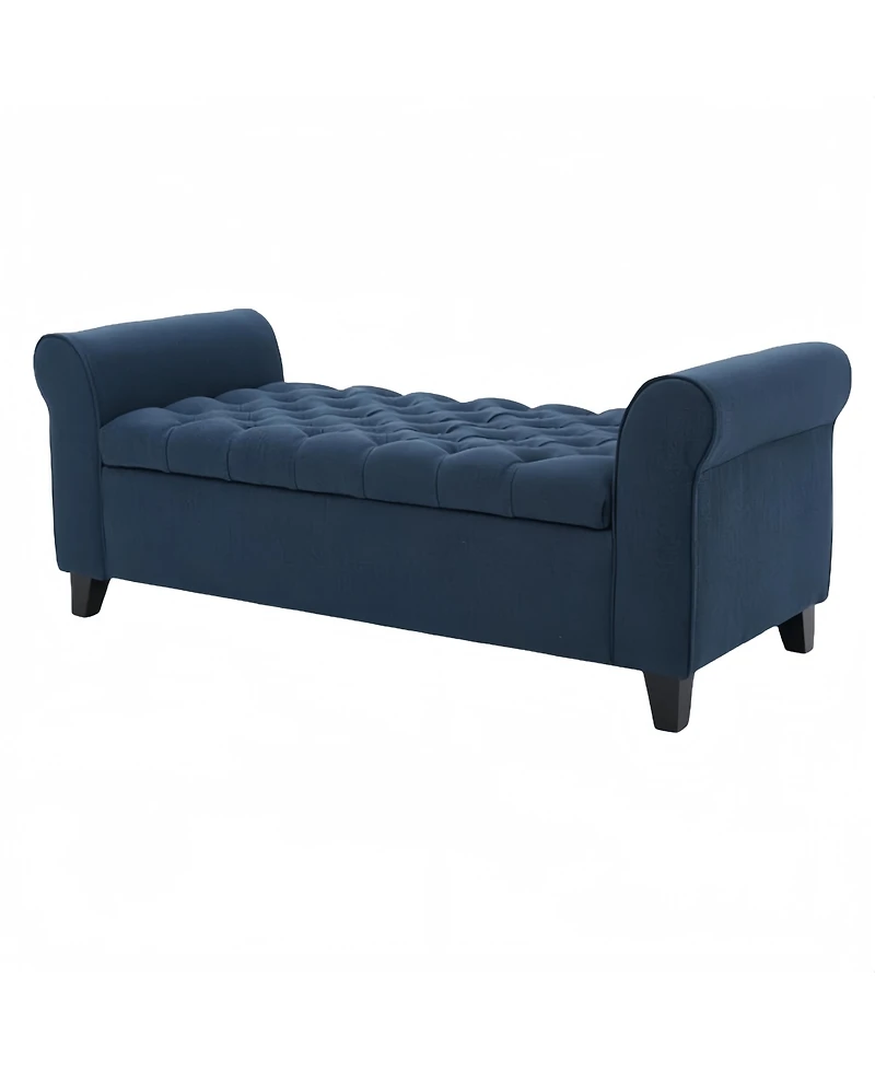 Tufted Storage Ottoman Bench with Button-Tufted, Soft-Close Hinges for Seating and Storage-The Pop Home