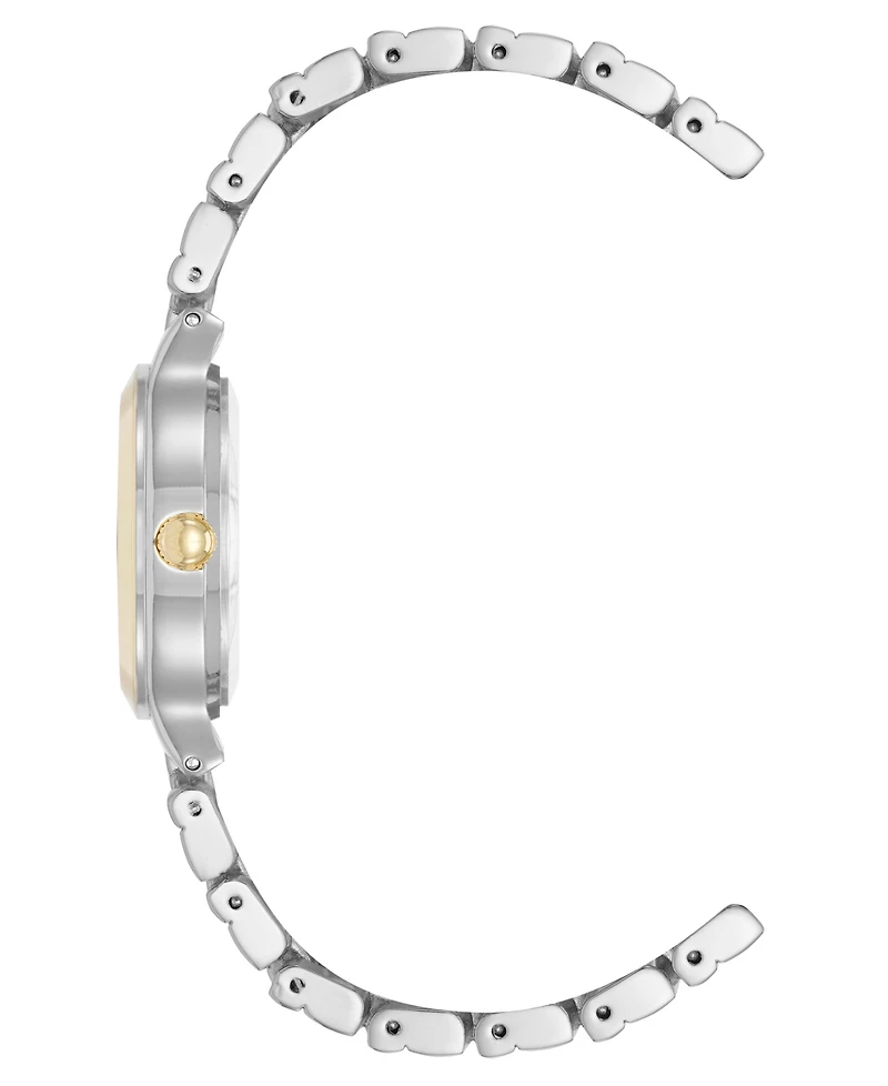 Anne Klein Women's Quartz Essential Round Two-Tone Metal Alloy and Pink Dial Watch, 32mm