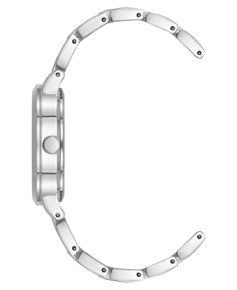 Anne Klein Women's Quartz Modern White Enamel and Silver-Tone Metal Alloy Watch, 30mm