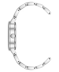 Anne Klein Women's Quartz Modern White Enamel and Silver-Tone Metal Alloy Watch, 30mm