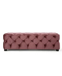 Tufted Velvet Ottoman Bench with Diamond Stitching, Modern Glam Upholstered Accent Piece, Versatile for Entryway, Living Room Seating-The Pop Home