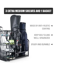 Mythinglogic Golf Storage Garage Organizer and Other Golfing Equipment Rack