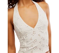 Free People Women's Full Bloom Eyelet Halter Top