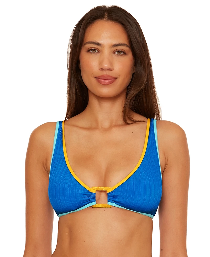 Becca Women's Crinkle Crush Textured Convertible Bikini Top