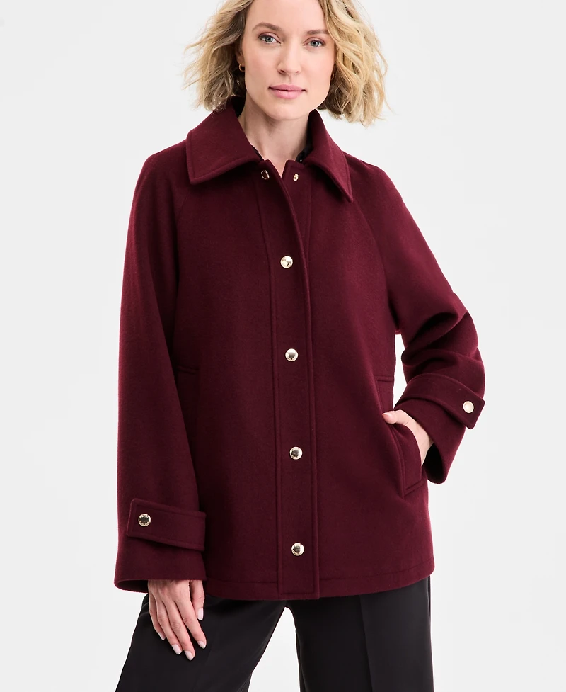 Michael Kors Women's Collared Button-Front Coat, Exclusively at Macy's