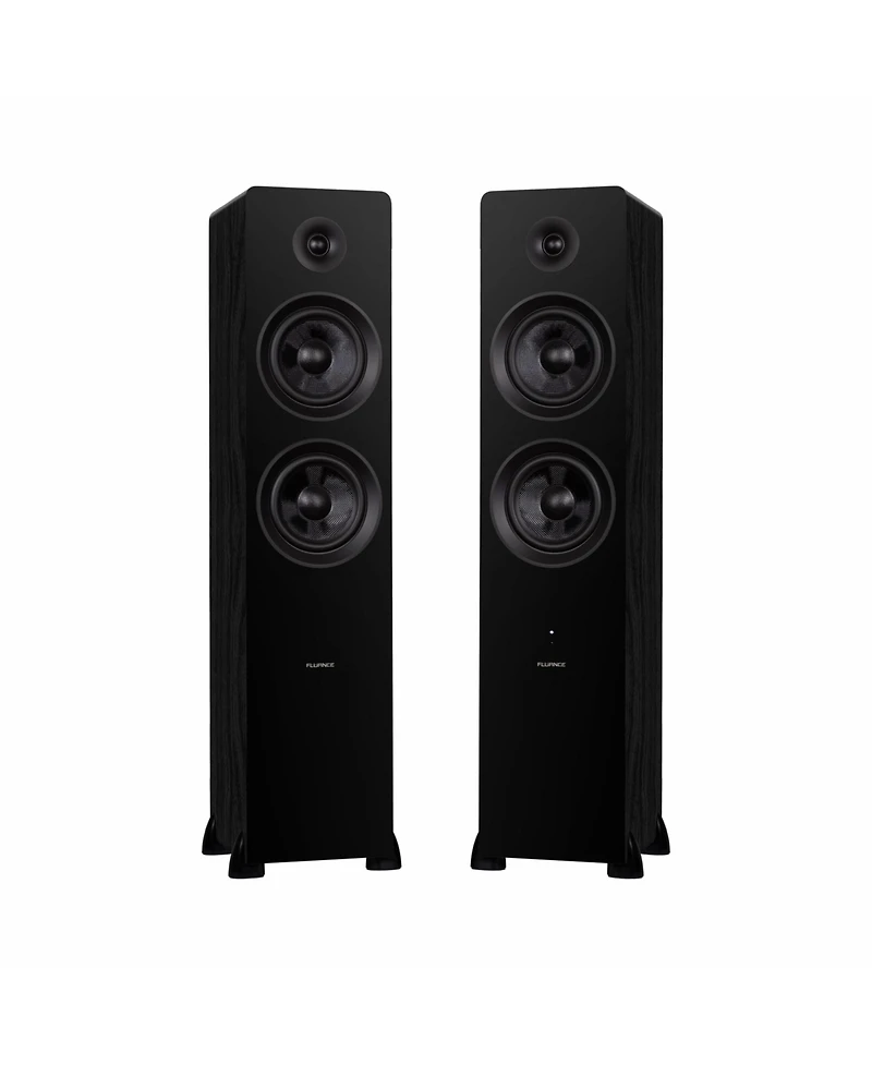 Fluance RT81 Elite High Fidelity Vinyl Turntable (White) with Ai81 Powered 2-Way Floorstanding Speakers (Bamboo), Diamond Stylus, Belt Drive, Built-in