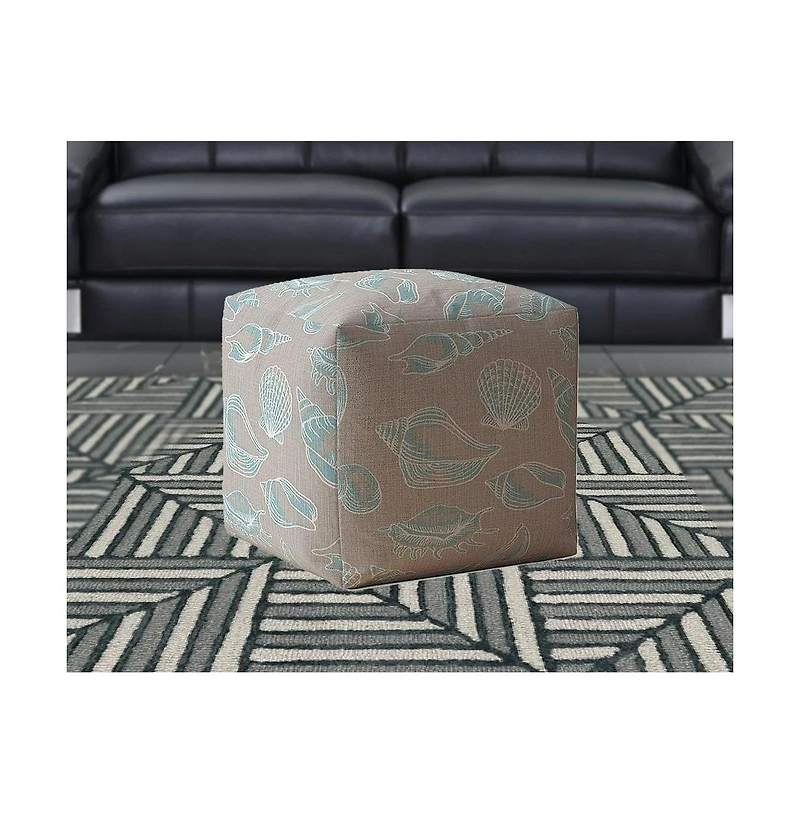 Canvas Animal Print Pouf Ottoman – Stylish and Versatile