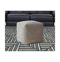 Canvas Animal Print Pouf Ottoman – Stylish and Versatile