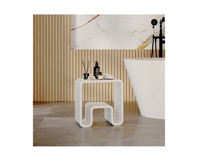 Casainc Freestanding Solid Surface Bathroom Shower Stool