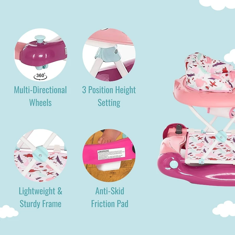 Dream On Me Baby Steps Baby Walker, Pink