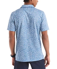Nautica Men's Classic-Fit Seahorse-Print Birdseye Interlock Performance Golf Polo Shirt