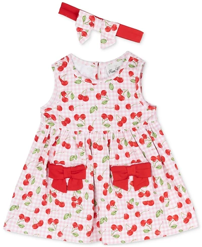 Rare Editions Baby Girls Print Tank Dress with Pockets & Headband, 2 Piece Set
