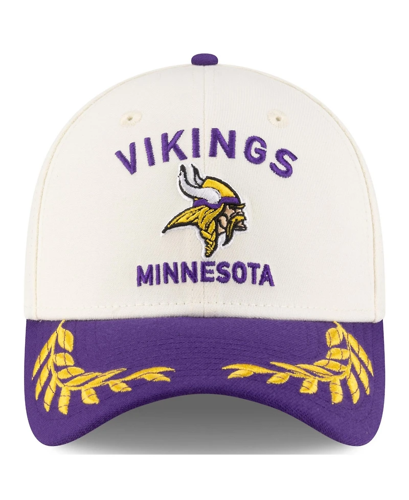New Era Men's Cream/Purple Minnesota Vikings 2025 Nfl Draft 39THIRTY Flex Hat