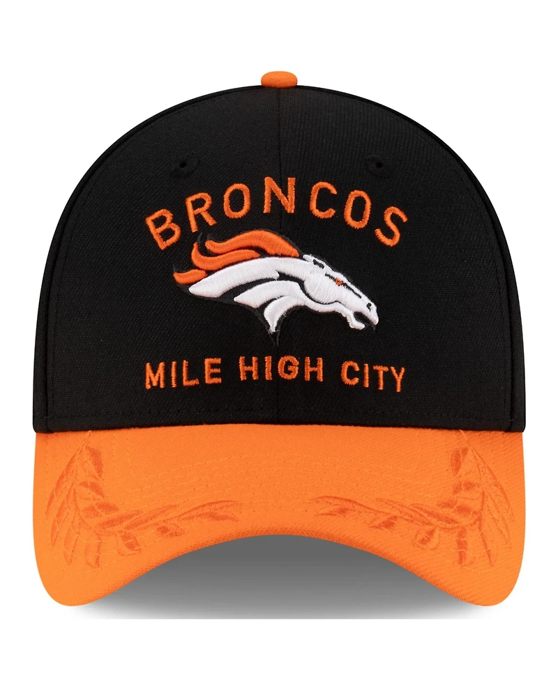 New Era Men's Black/Orange Denver Broncos 2025 Nfl Draft 39THIRTY Flex Hat