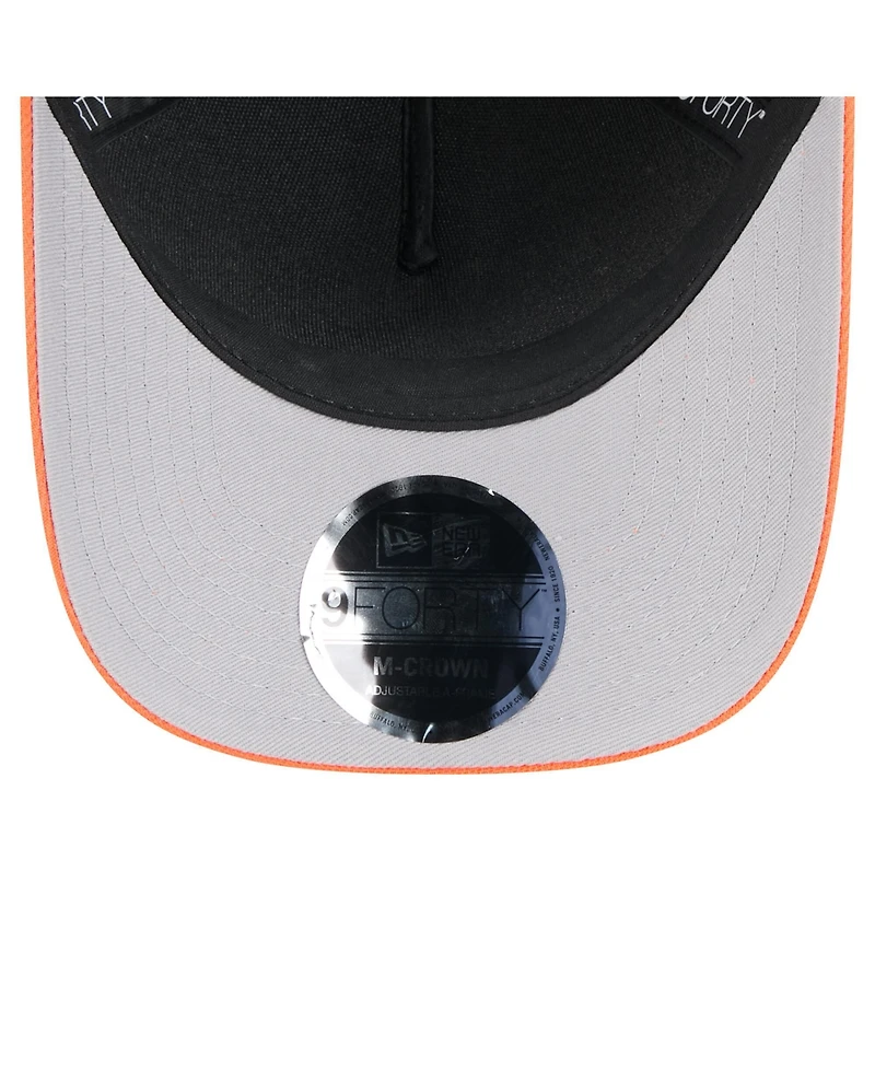 New Era Men's Black/Orange Denver Broncos 2025 Nfl Draft 9FORTY A-Frame M-Crown Adjustable Hat