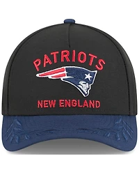 New Era Men's Black/Navy New England Patriots 2025 Nfl Draft 9FORTY A-Frame M-Crown Adjustable Hat