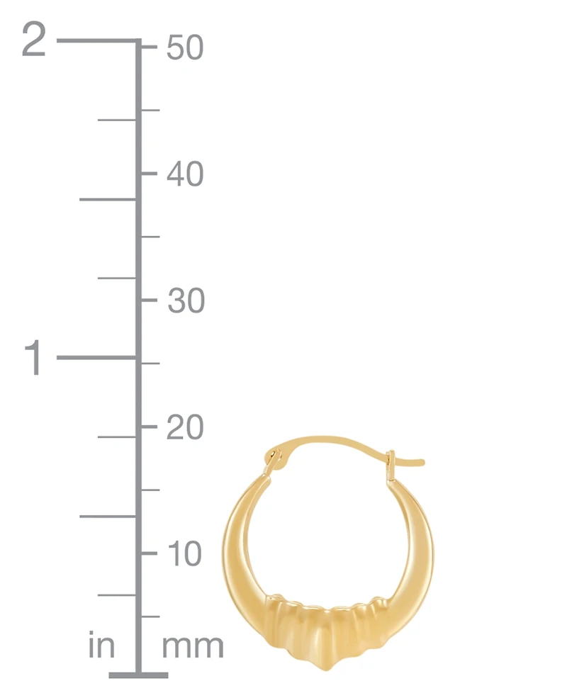 Polished Concentina Creole Small Hoop Earrings in 14k Gold, 0.79"