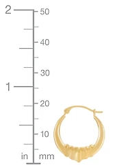 Polished Concentina Creole Small Hoop Earrings in 14k Gold, 0.79"