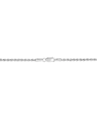 Italian Gold Polished Glitter Rope Link 22" Chain Necklace in 14k White Gold