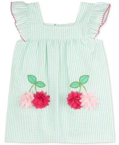 Rare Editions Baby Girls Cherry Seersucker Dress